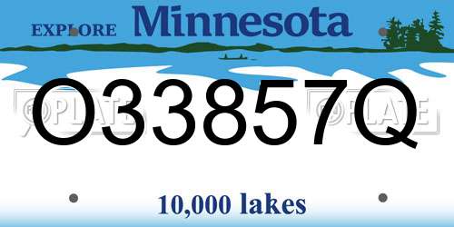 O33857Q Minnesota License Plate