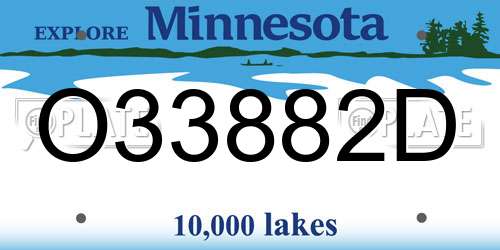 O33882D Minnesota License Plate