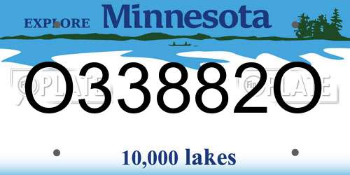 O33882O Minnesota License Plate
