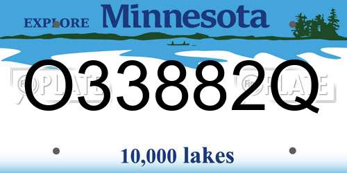 O33882Q Minnesota License Plate