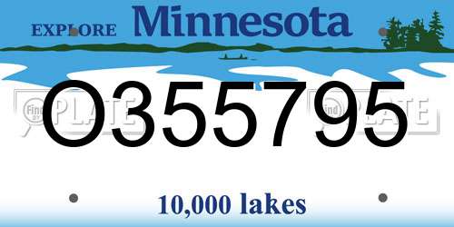 O355795 Minnesota License Plate