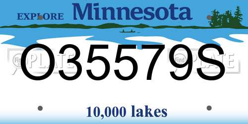 O35579S Minnesota License Plate