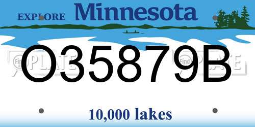 O35879B Minnesota License Plate