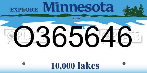 O365646 Minnesota License Plate