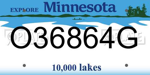 O36864G Minnesota License Plate