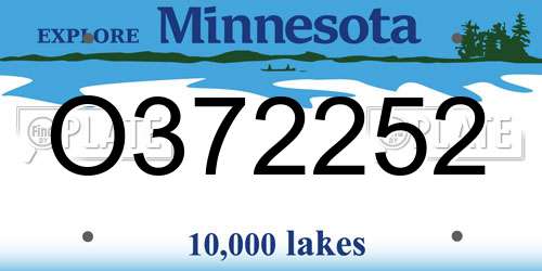 O372252 Minnesota License Plate
