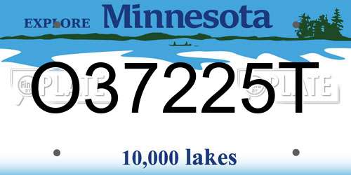 O37225T Minnesota License Plate