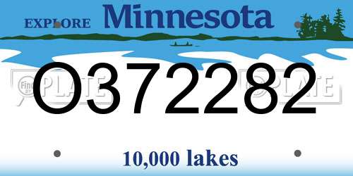 O372282 Minnesota License Plate