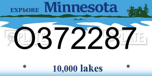 O372287 Minnesota License Plate