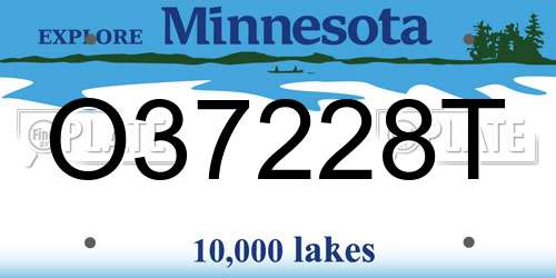 O37228T Minnesota License Plate