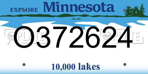 O372624 Minnesota License Plate