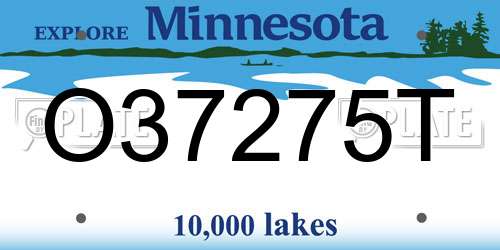 O37275T Minnesota License Plate