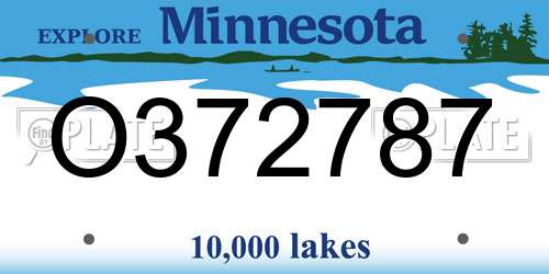 O372787 Minnesota License Plate