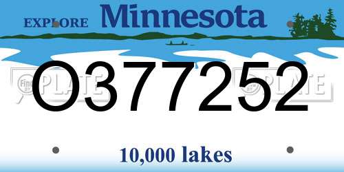 O377252 Minnesota License Plate