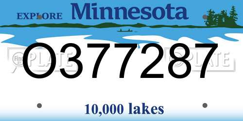 O377287 Minnesota License Plate