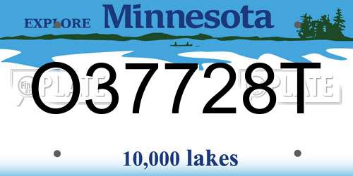 O37728T Minnesota License Plate