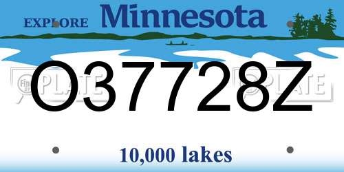 O37728Z Minnesota License Plate