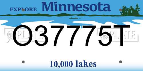 O37775T Minnesota License Plate