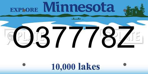 O37778Z Minnesota License Plate