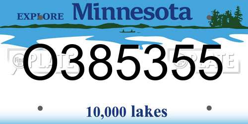 O385355 Minnesota License Plate