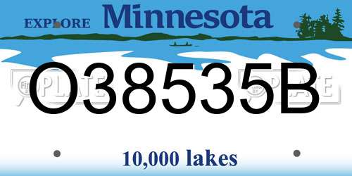 O38535B Minnesota License Plate