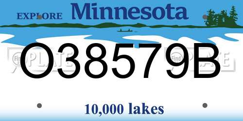 O38579B Minnesota License Plate