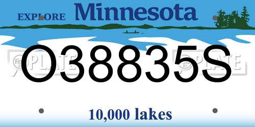 O38835S Minnesota License Plate
