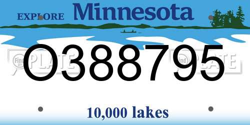 O388795 Minnesota License Plate