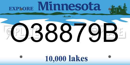 O38879B Minnesota License Plate