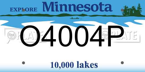 O4004P Minnesota License Plate