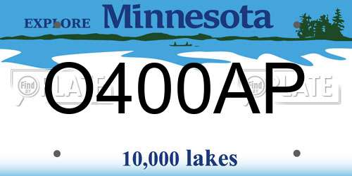 O400AP Minnesota License Plate