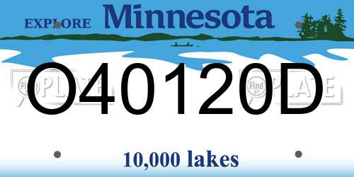 O40120D Minnesota License Plate