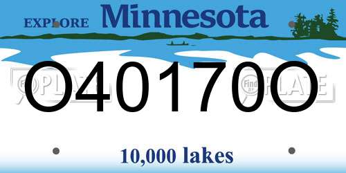 O40170O Minnesota License Plate