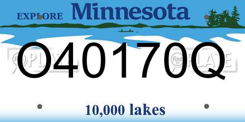 O40170Q Minnesota License Plate