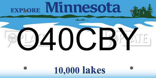 O40CBY Minnesota License Plate