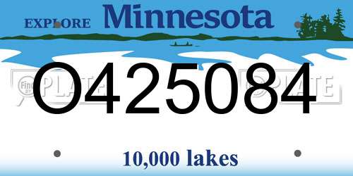 O425084 Minnesota License Plate