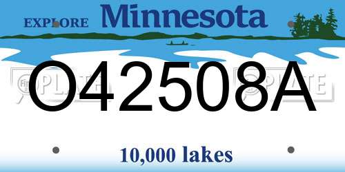 O42508A Minnesota License Plate