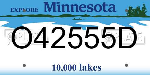O42555D Minnesota License Plate