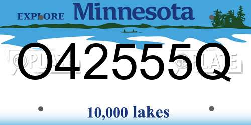 O42555Q Minnesota License Plate