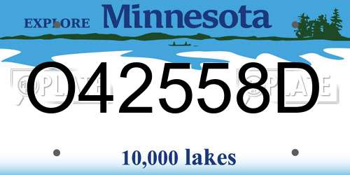 O42558D Minnesota License Plate