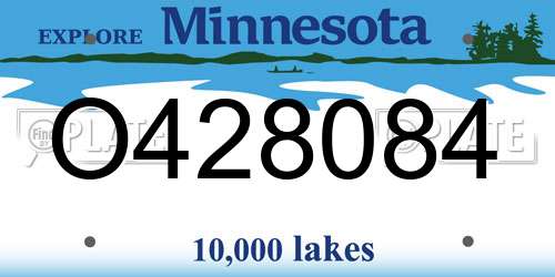 O428084 Minnesota License Plate