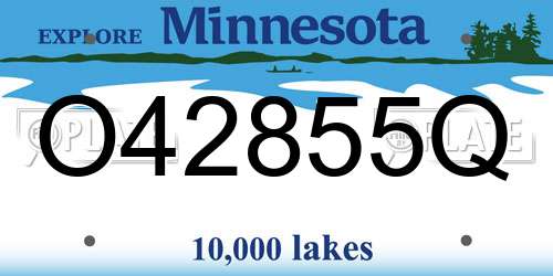 O42855Q Minnesota License Plate