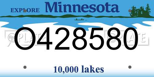 O428580 Minnesota License Plate
