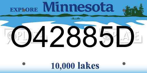 O42885D Minnesota License Plate