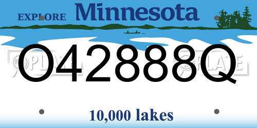 O42888Q Minnesota License Plate