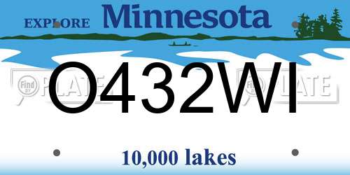 O432WI Minnesota License Plate