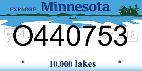O440753 Minnesota License Plate