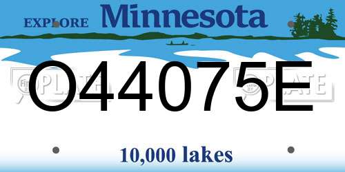 O44075E Minnesota License Plate