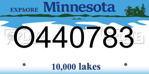 O440783 Minnesota License Plate