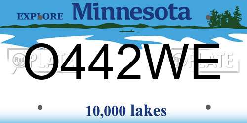 O442WE Minnesota License Plate